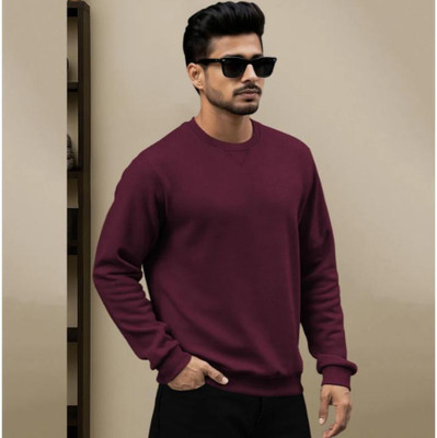 BOOM BAAM Full Sleeve Solid Men Sweatshirt