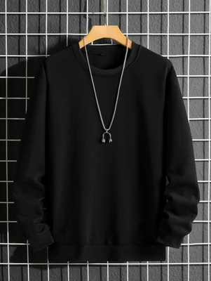 ONNEXO Full Sleeve Solid, Self Design Men Sweatshirt