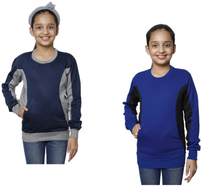 KAVYA Full Sleeve Color Block Girls Sweatshirt