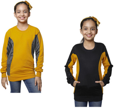 KAVYA Full Sleeve Color Block Girls Sweatshirt