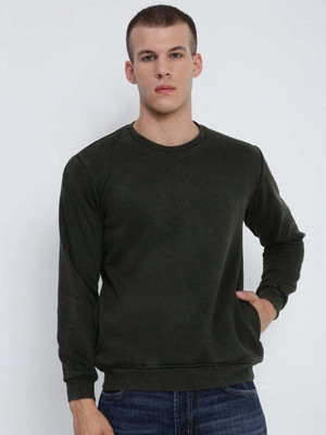 SHOWOFFFF Full Sleeve Solid Men Sweatshirt