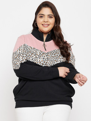 Austivo Full Sleeve Color Block Women Sweatshirt