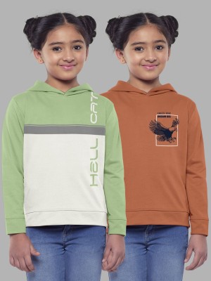 Hellcat Full Sleeve Color Block, Printed Girls Sweatshirt