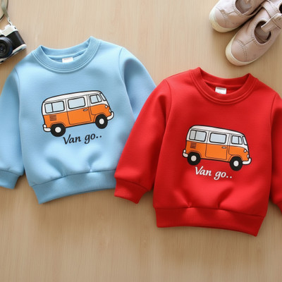 YAKFIT Full Sleeve Solid, Printed, Graphic Print Boys & Girls Sweatshirt