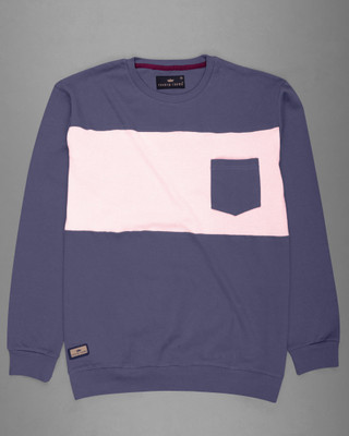 french crown Full Sleeve Color Block Men Sweatshirt