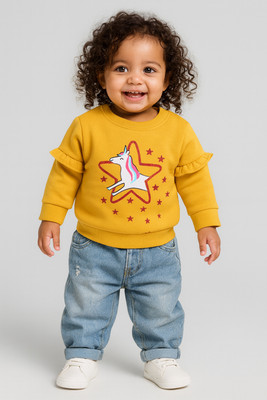 Mom's Love Full Sleeve Printed Baby Girls Sweatshirt