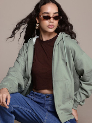 Roadster Full Sleeve Solid Women Sweatshirt