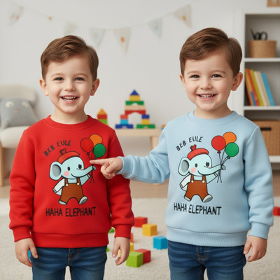 YAKFIT Full Sleeve Solid Boys & Girls Sweatshirt