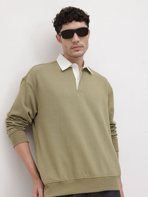 Roadster Full Sleeve Solid Men Sweatshirt