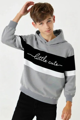 BEING WANTED Full Sleeve Printed, Color Block Boys Sweatshirt