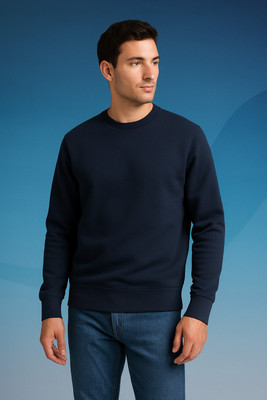 PrimeLinor Full Sleeve Solid Men Sweatshirt