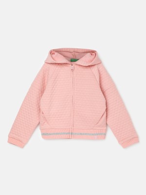 United Colors of Benetton Full Sleeve Self Design Baby Girls Sweatshirt