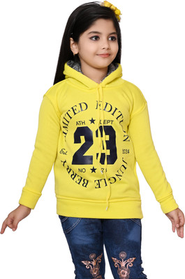 N C FASHION Full Sleeve Printed Girls Reversible Sweatshirt