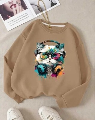 yourenterprise Full Sleeve Solid, Animal Print, Printed Women Reversible Sweatshirt