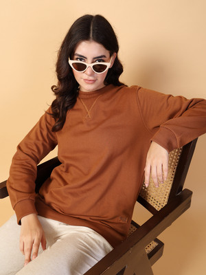 RIGO Full Sleeve Solid Women Sweatshirt