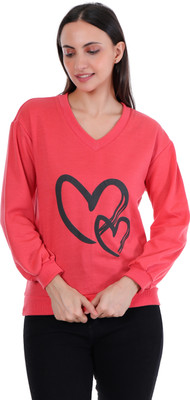 SubiStyle Full Sleeve Solid, Printed Women Sweatshirt