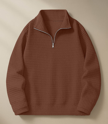 KAJARU Full Sleeve Self Design Men Sweatshirt