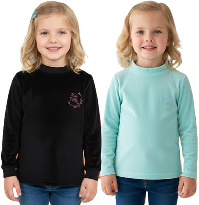 salvia Full Sleeve Solid Baby Girls Sweatshirt