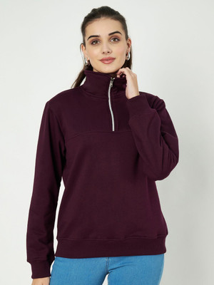 BRINNS Full Sleeve Solid Women Sweatshirt
