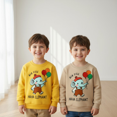 YAKFIT Full Sleeve Solid Boys & Girls Sweatshirt