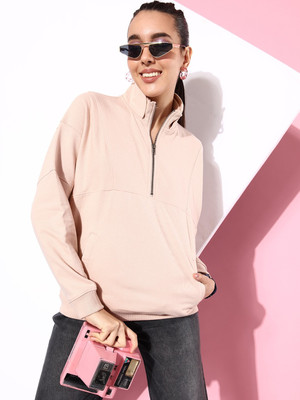 Roadster Full Sleeve Solid Women Sweatshirt