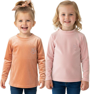 SAALVIA Full Sleeve Solid Baby Girls Sweatshirt