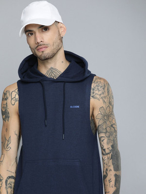 R.Code by The Roadster Life Co. Sleeveless Solid Men Sweatshirt