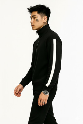 Crossbone Full Sleeve Striped Men Sweatshirt