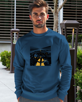 AOOSH Full Sleeve Graphic Print Men Sweatshirt