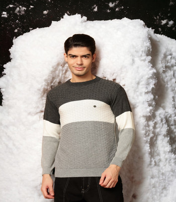 HELL BOUND Full Sleeve Color Block Men Sweatshirt