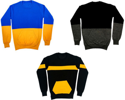 Indistar Full Sleeve Color Block Boys Sweatshirt