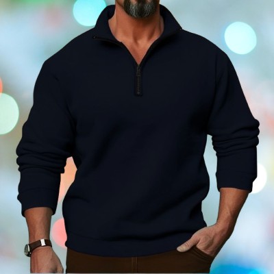 Parona Full Sleeve Solid Men Sweatshirt