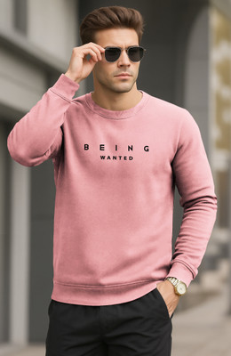 BEING WANTED Full Sleeve Self Design Men Sweatshirt