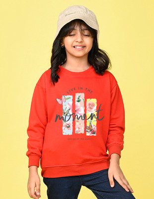 Nusyl Full Sleeve Graphic Print Girls Sweatshirt