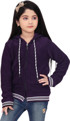 Linotex Full Sleeve Solid Girls Reversible Sweatshirt