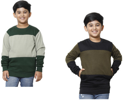 KAVYA Full Sleeve Color Block Boys Sweatshirt