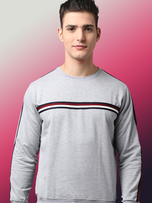 OBAAN Full Sleeve Striped Men Sweatshirt