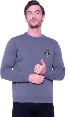 FASHLOOK Full Sleeve Solid Men Sweatshirt