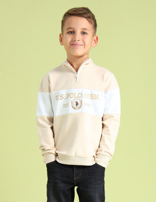 U.S. POLO ASSN. Full Sleeve Color Block Baby Boys Sweatshirt