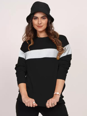 Leotude Full Sleeve Color Block Women Sweatshirt