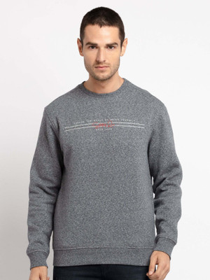 Status Quo Full Sleeve Self Design Men Sweatshirt