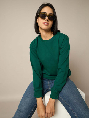 Calm Down Full Sleeve Solid Women Sweatshirt