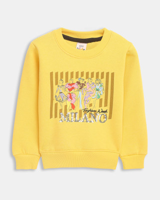 Kico Full Sleeve Printed Baby Girls Sweatshirt