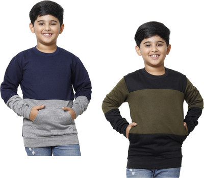 MT FASHION Full Sleeve Solid Boys Sweatshirt