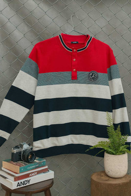 Austivo Full Sleeve Striped Men Sweatshirt