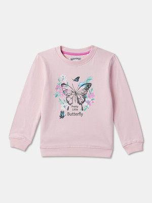 R&B Full Sleeve Graphic Print Girls Sweatshirt