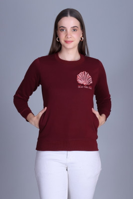 DG Divine GirL Full Sleeve Self Design Women Sweatshirt