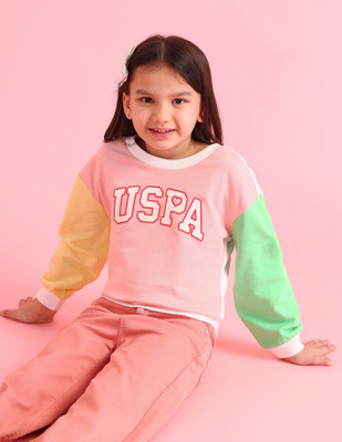 U.S. POLO ASSN. Full Sleeve Graphic Print Girls Sweatshirt
