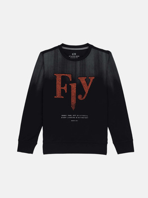Status Quo Full Sleeve Solid, Printed Boys Sweatshirt