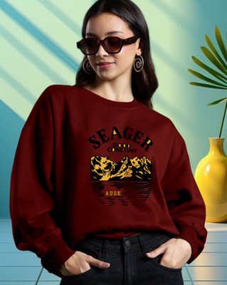 AOOSH Full Sleeve Printed Women Sweatshirt